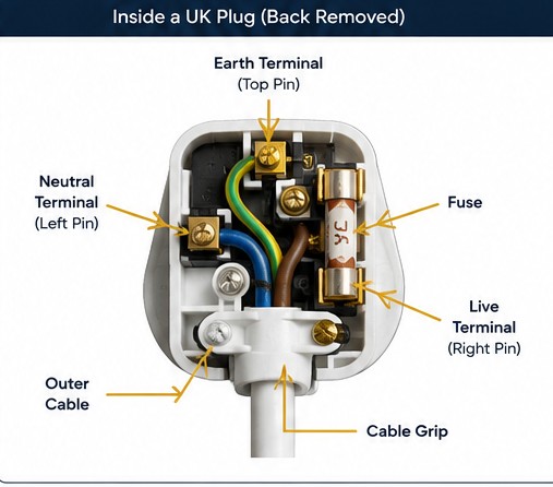 plug with the cover off